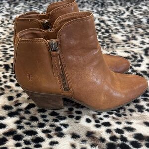 Frye Brown Leather Ankle Boots